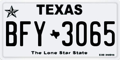 TX license plate BFY3065