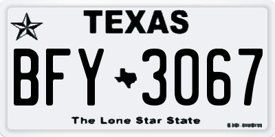TX license plate BFY3067