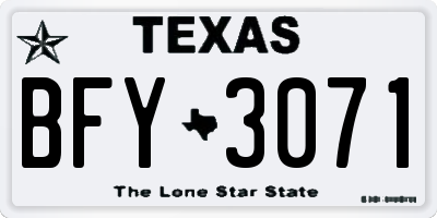 TX license plate BFY3071