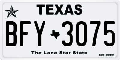 TX license plate BFY3075