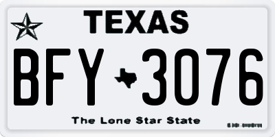 TX license plate BFY3076