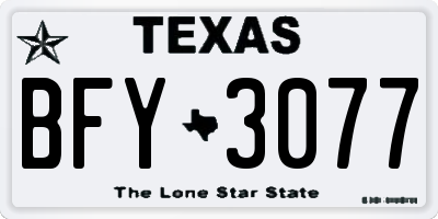 TX license plate BFY3077
