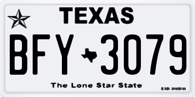 TX license plate BFY3079