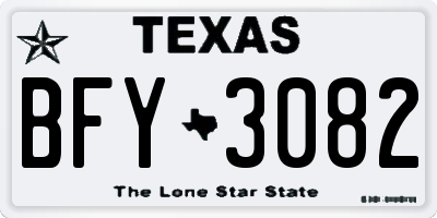 TX license plate BFY3082