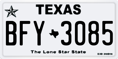 TX license plate BFY3085