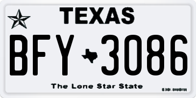 TX license plate BFY3086