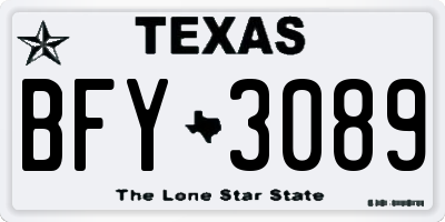 TX license plate BFY3089
