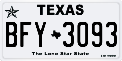 TX license plate BFY3093