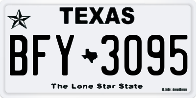 TX license plate BFY3095