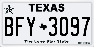 TX license plate BFY3097