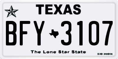 TX license plate BFY3107