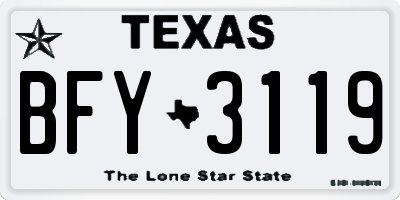 TX license plate BFY3119