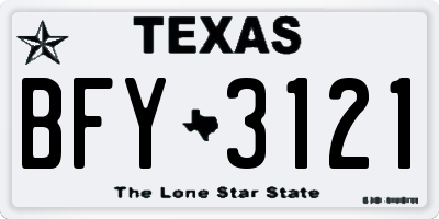 TX license plate BFY3121