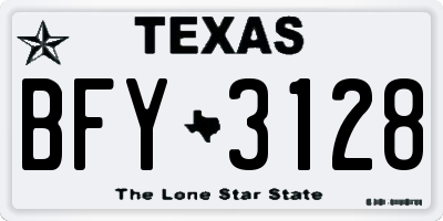 TX license plate BFY3128