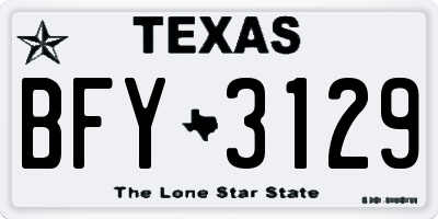 TX license plate BFY3129