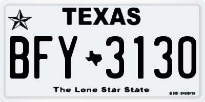 TX license plate BFY3130