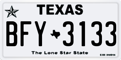 TX license plate BFY3133