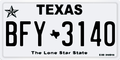 TX license plate BFY3140