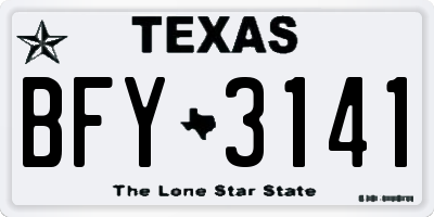 TX license plate BFY3141