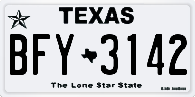 TX license plate BFY3142