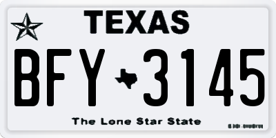 TX license plate BFY3145