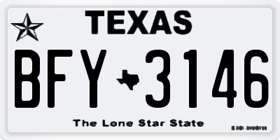 TX license plate BFY3146