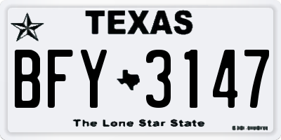 TX license plate BFY3147