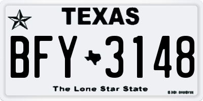 TX license plate BFY3148