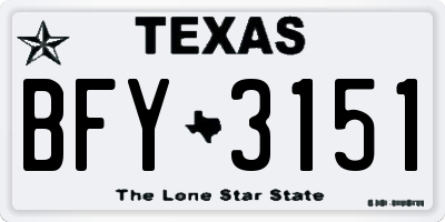 TX license plate BFY3151