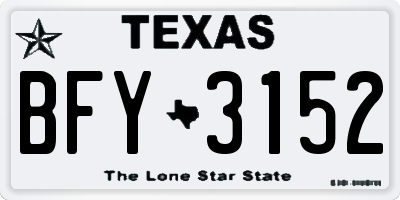 TX license plate BFY3152