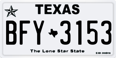 TX license plate BFY3153