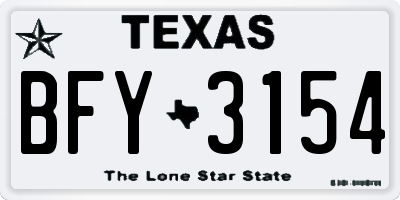 TX license plate BFY3154