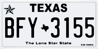 TX license plate BFY3155