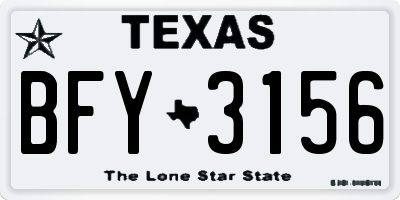 TX license plate BFY3156