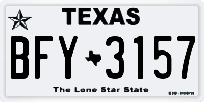 TX license plate BFY3157