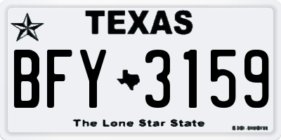 TX license plate BFY3159