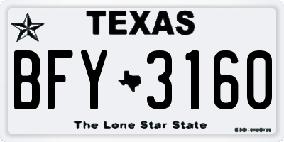 TX license plate BFY3160