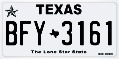 TX license plate BFY3161