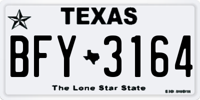 TX license plate BFY3164