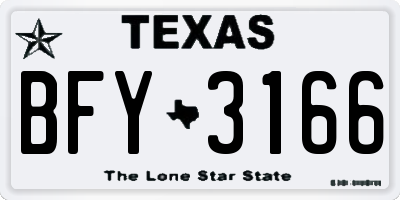 TX license plate BFY3166
