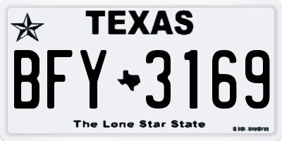 TX license plate BFY3169