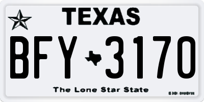 TX license plate BFY3170