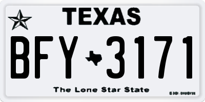 TX license plate BFY3171