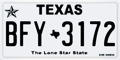 TX license plate BFY3172