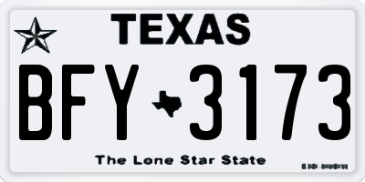 TX license plate BFY3173
