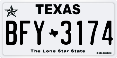 TX license plate BFY3174