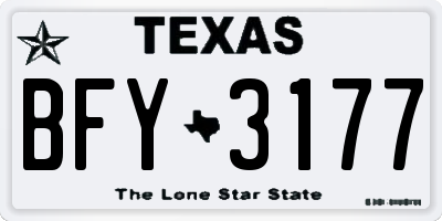 TX license plate BFY3177