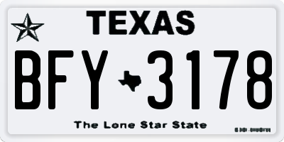 TX license plate BFY3178