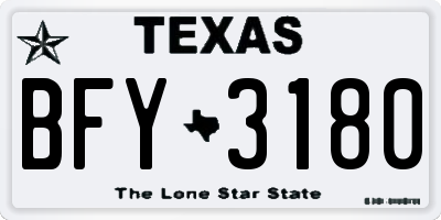 TX license plate BFY3180