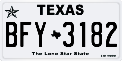 TX license plate BFY3182